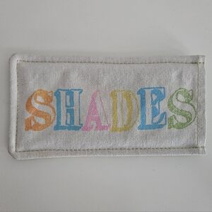 "SHADES" Graphic Fabric Sunglass Pouch